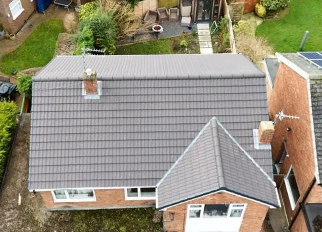 New roof and roofline from above